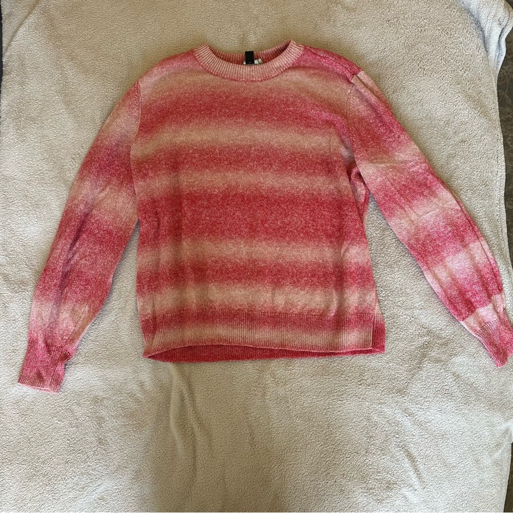 Ann Taylor pink ombré striped sweater